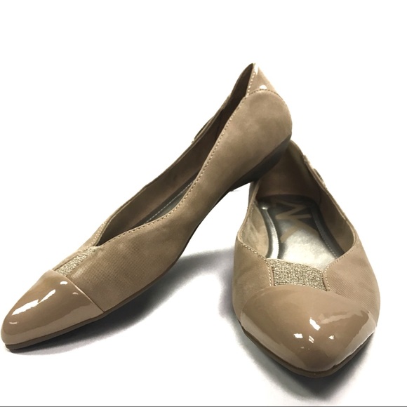 Anne Klein Shoes - NWOT Anne Klein Sport Nude Flats Sparkle Shine